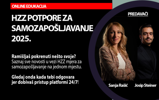 ONLINE EDUKACIJA - HZZ potpore za samozapošljavanje 2025.